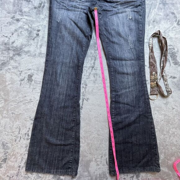 Vintage Mudd Jeans Womens 7 Dark Flare Y2K Belt Accessory - Picture 6 of 8